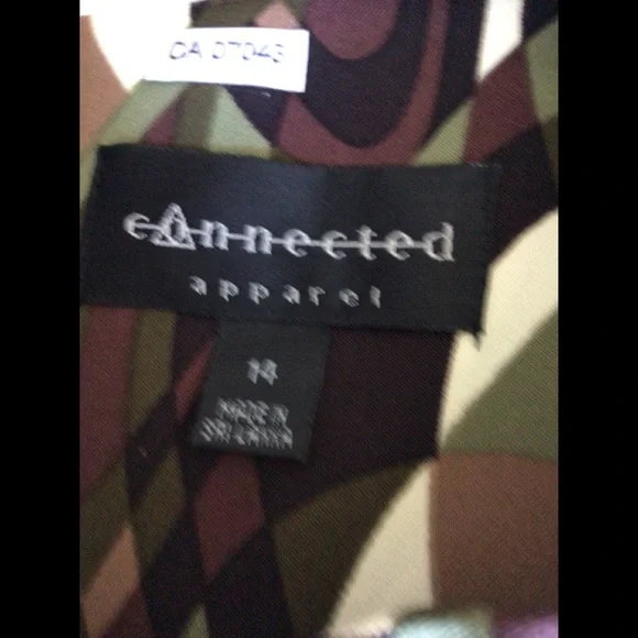 Connected Sleeveless Dress - Brown, Tan, Green and Cream - Picture 9 of 10